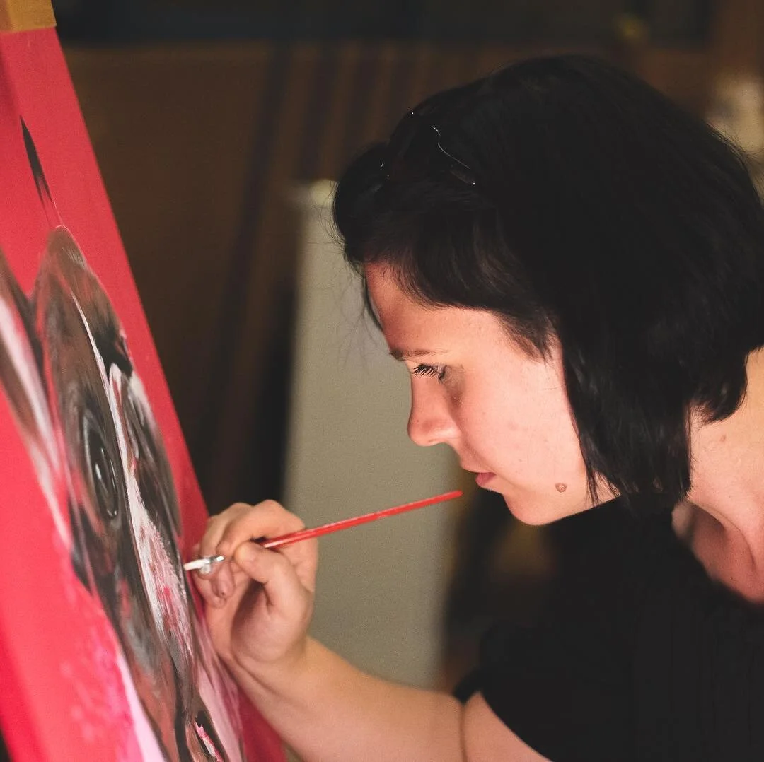 Live painting soirée de charité Bouledogue Attitude Suisse 