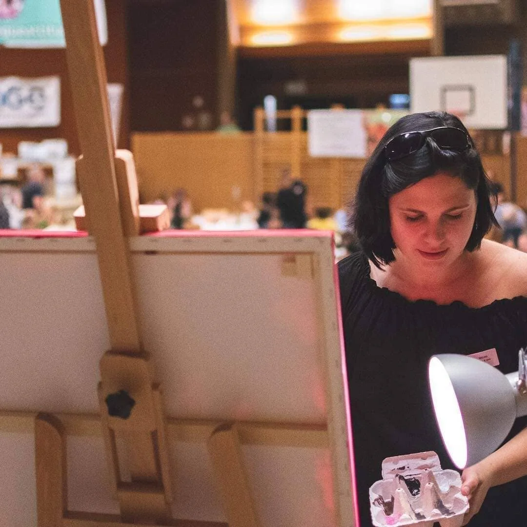 Live painting soirée de charité Bouledogue Attitude Suisse 