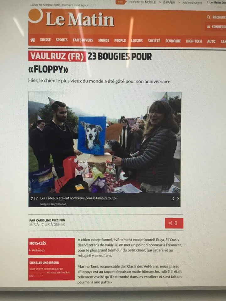 Anniversaire de Floppy à l’Oasis des Vétérans - Le Matin