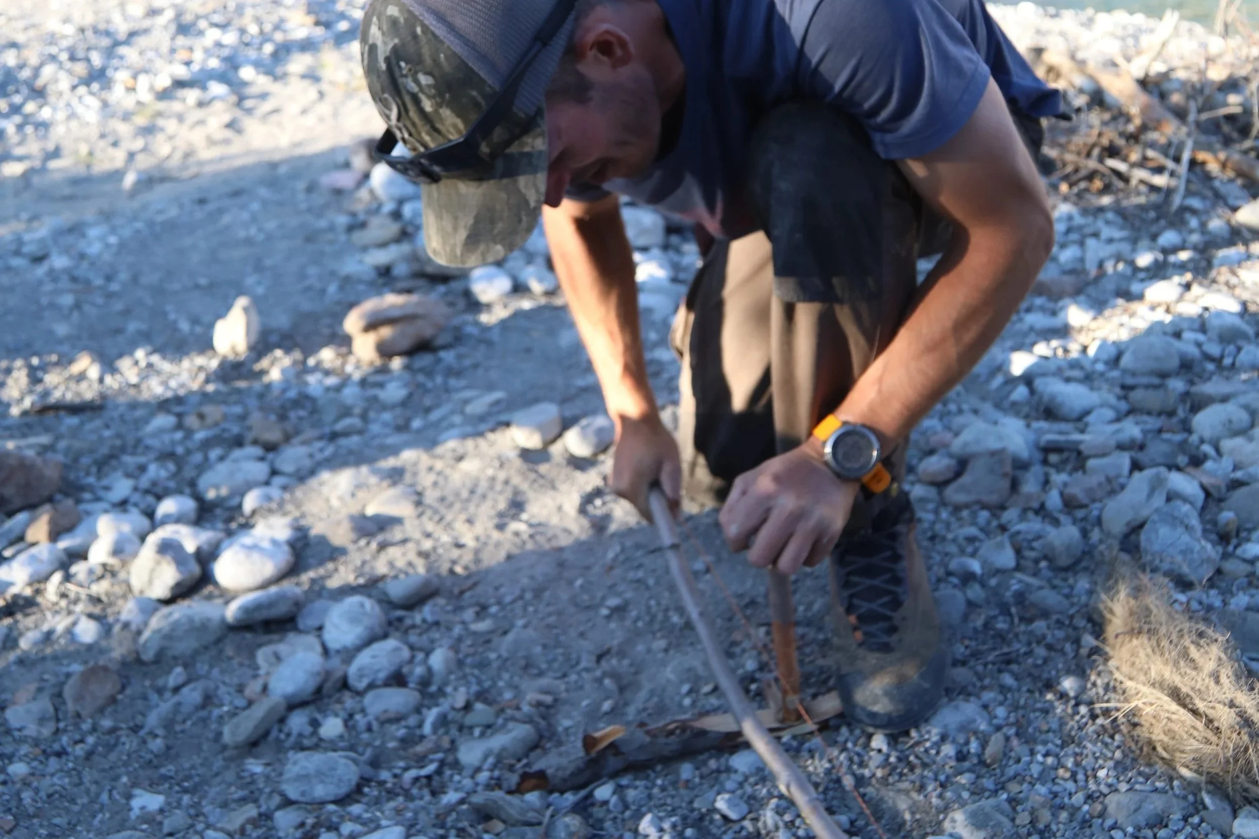 Friction Fire Starting with Bowdrill