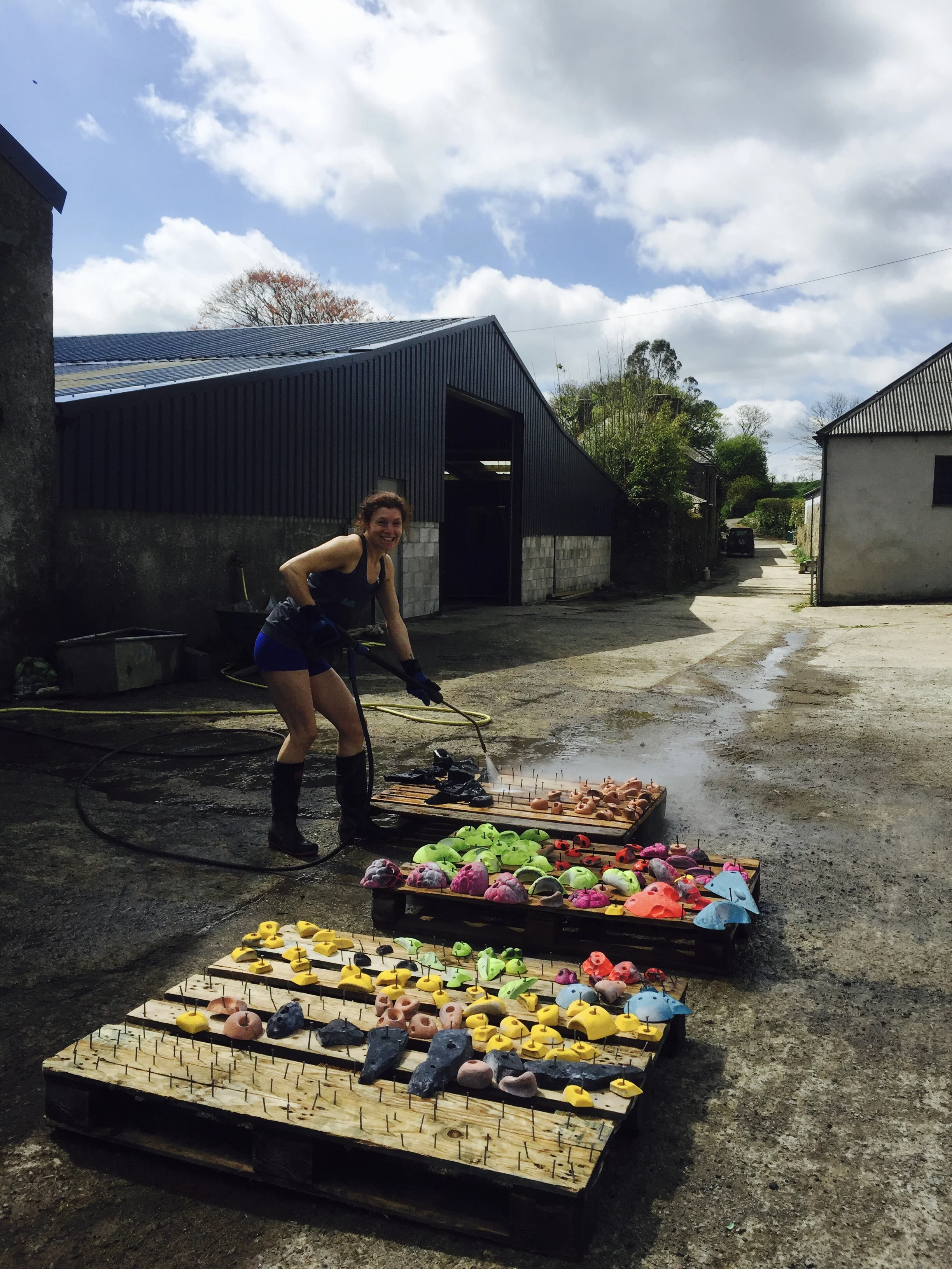 Naomi cleaning the boulder circuits