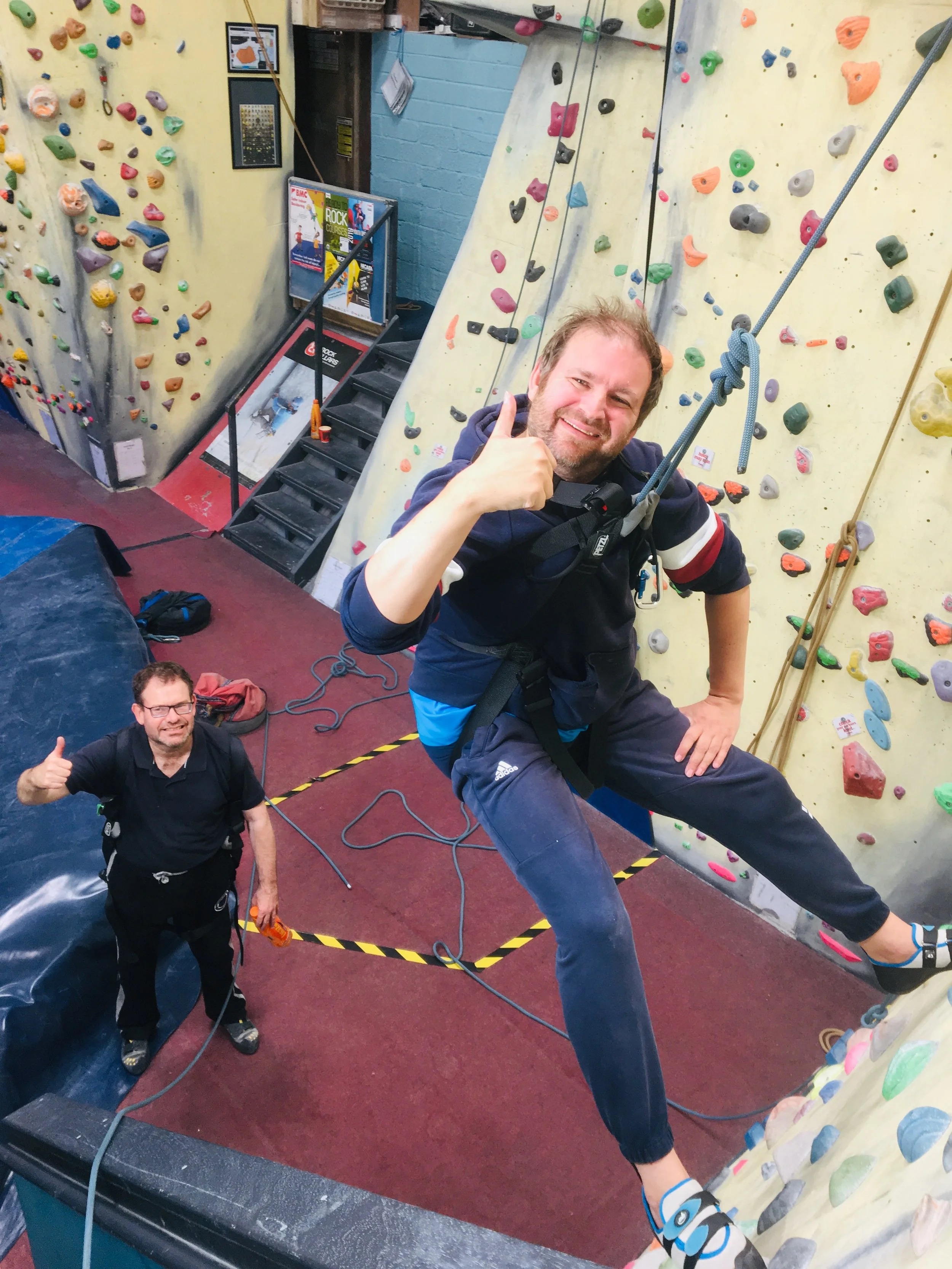 Brian and mark on their weekly climb at the barn
