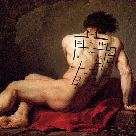 Imprinted Jacques-Louis David✖️ #jaqueslouisdavid #bodyart #paintedskin #architecturalart #spaces #carryyourstory