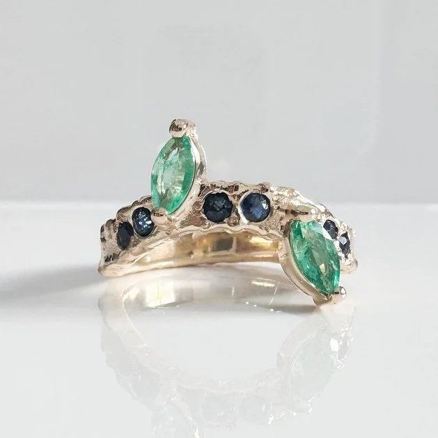 Rustic style stone set ring