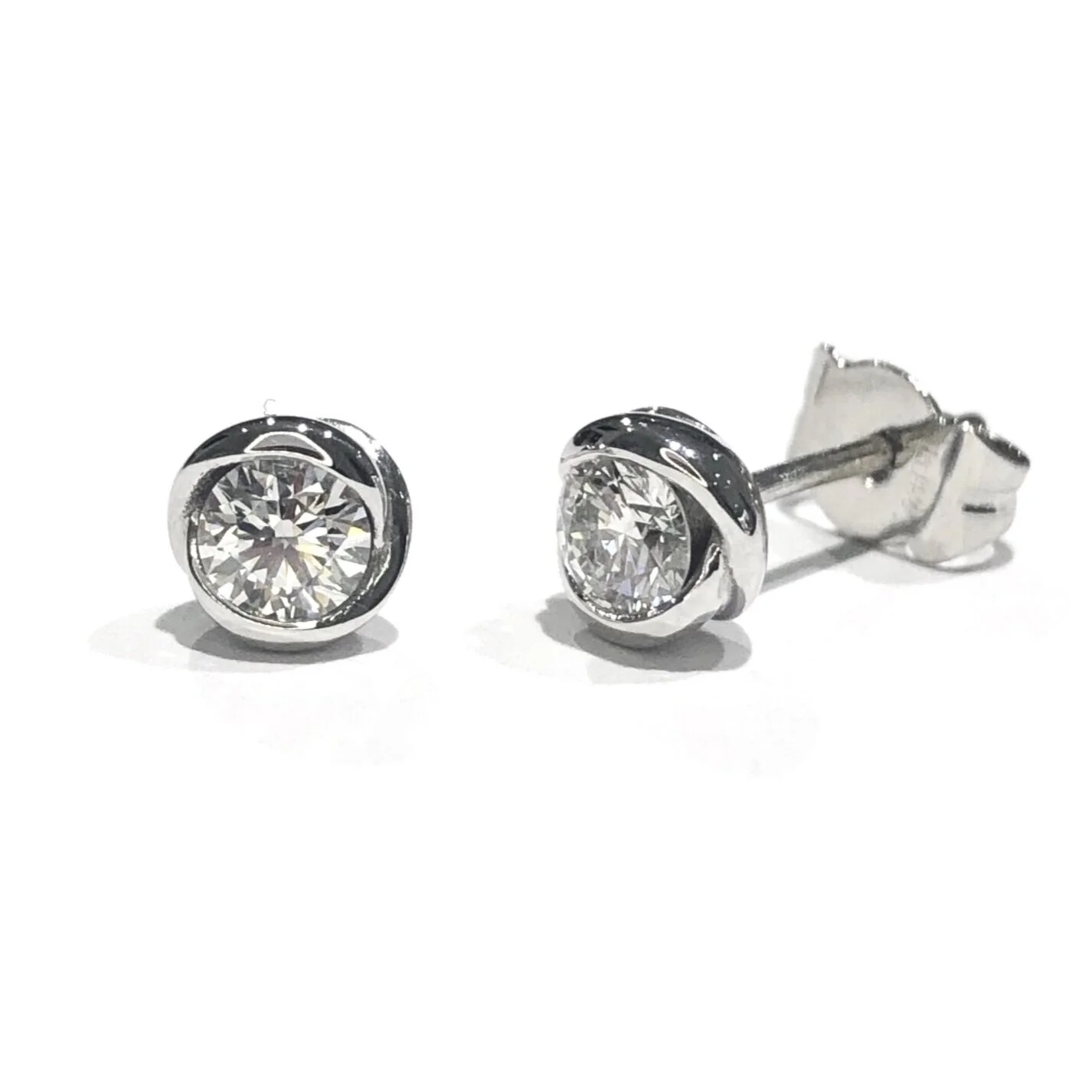 0.64ct Brilliant Cut Rosebud Diamond Stud Earrings