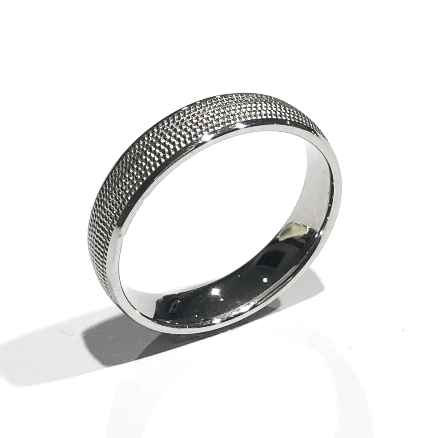 Men's Textured Platinum Wedding band