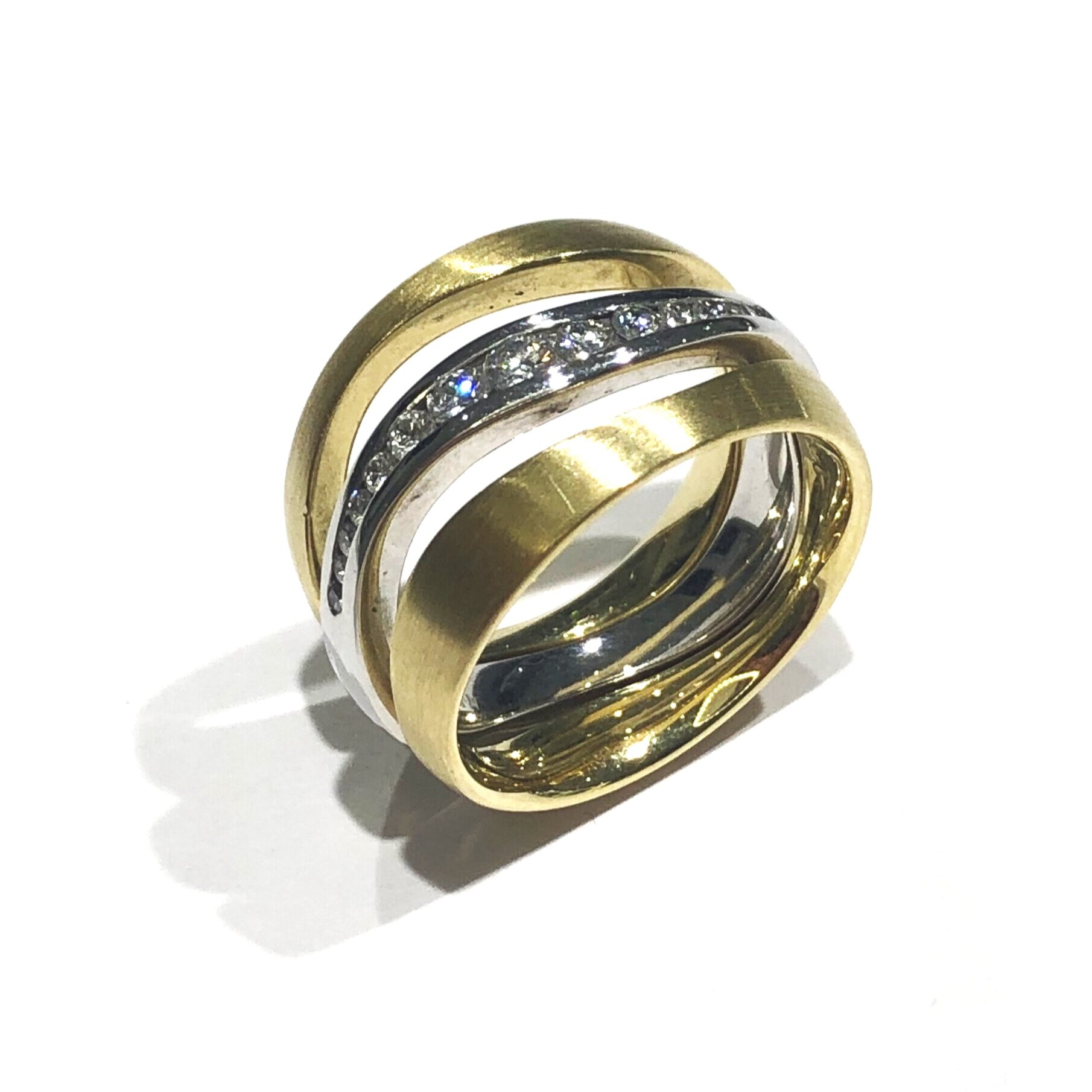 18ct Yellow and White Gold Three Piece Stacking Ring