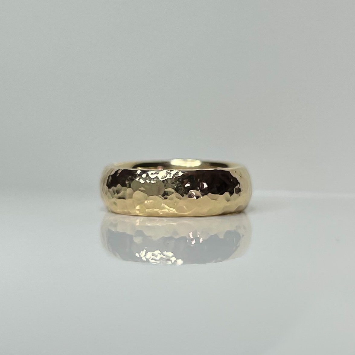Lydia's gold hammered ring