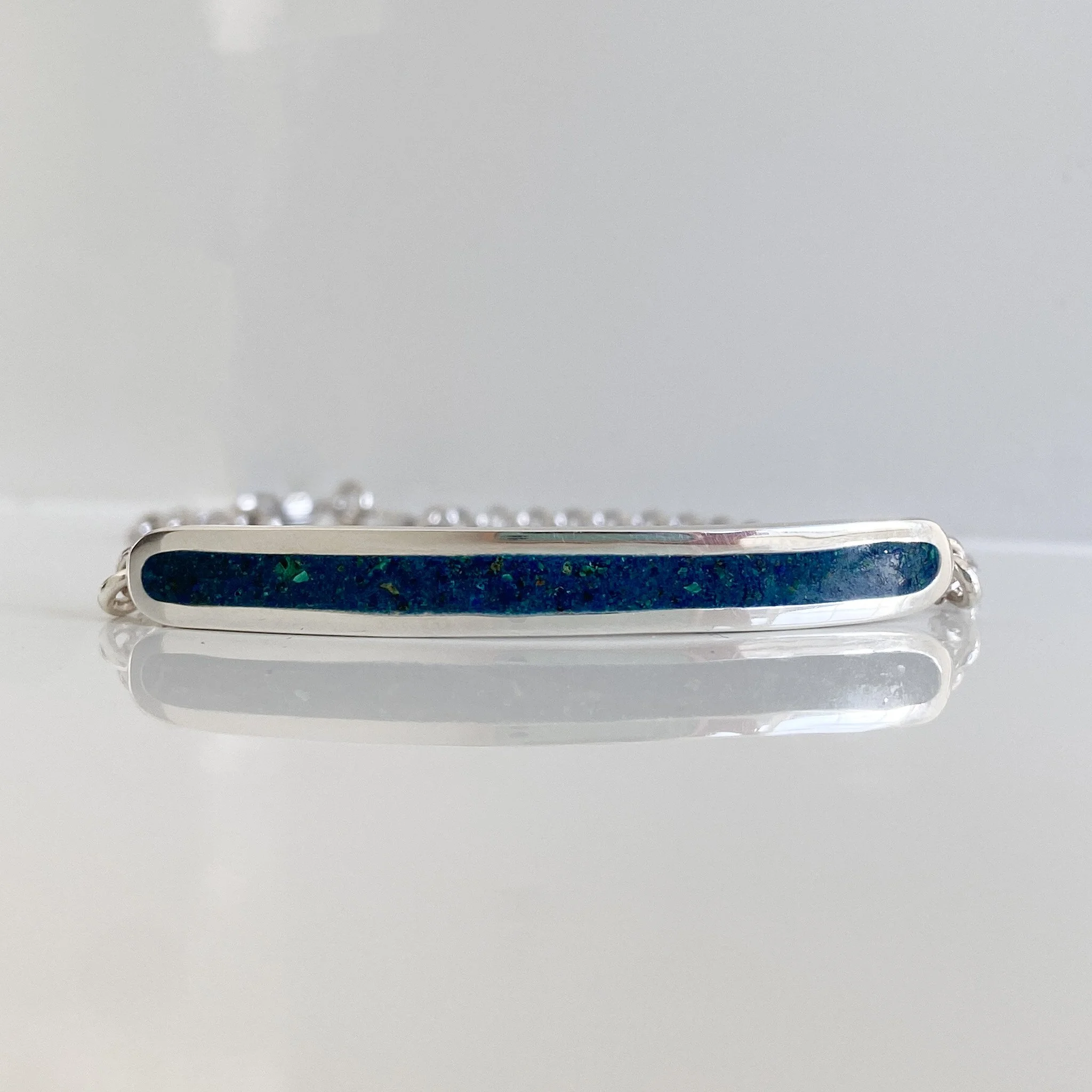 Ashes in gemstone - Lapis bar bracelet