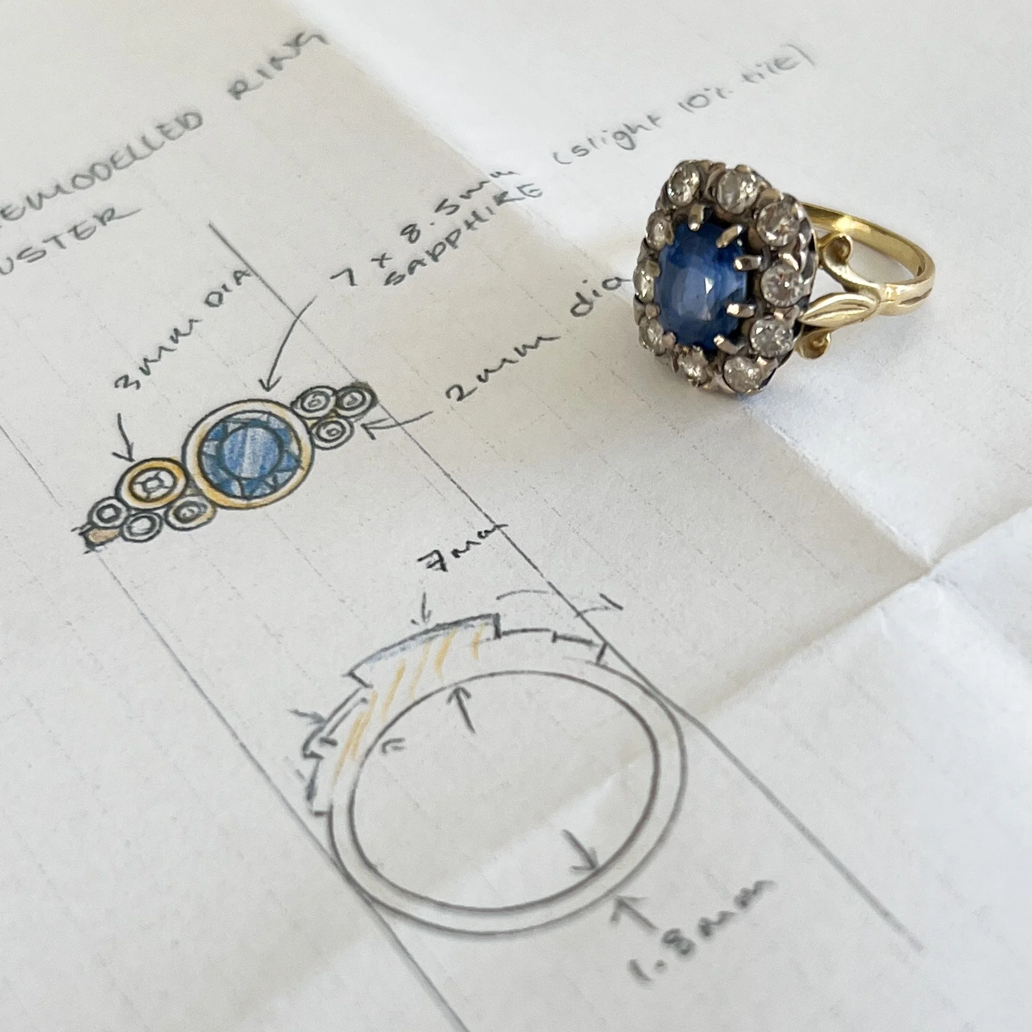 Linda's remodelled sapphire ring