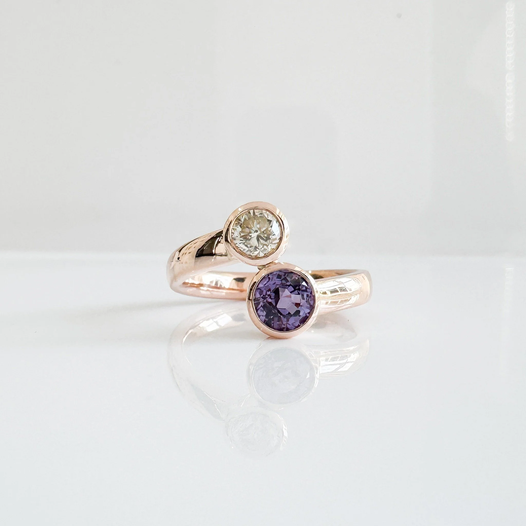 A beautiful design by Jo 💜

This unique ring was created for Dawn and is a little bit special, it features rose gold, a metal that&rsquo;s less commonly used at the moment in favour of yellow gold.

We incorporated gold that Dawn already had in her 