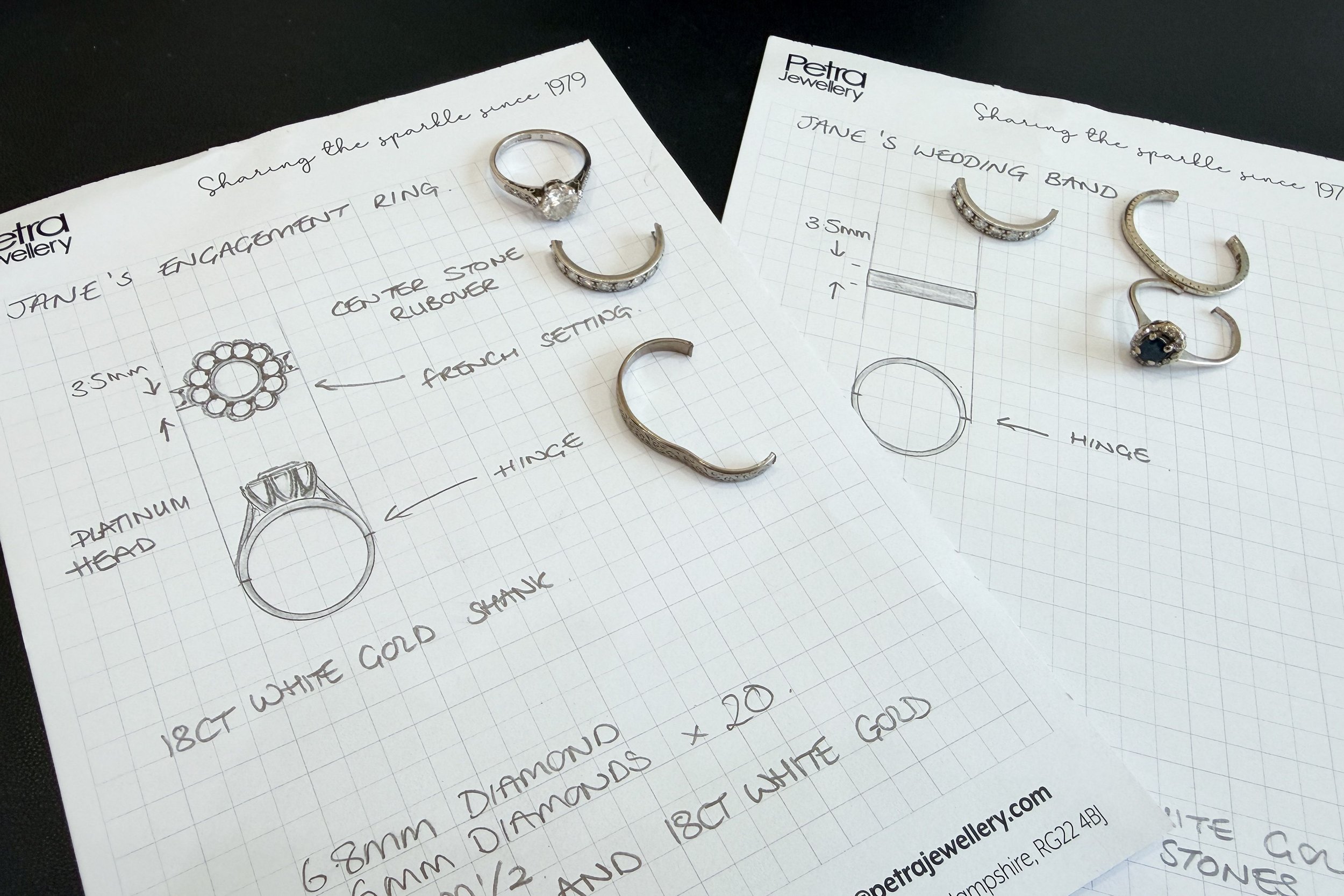 Jane’s Remodelled Engagement and Wedding Rings
