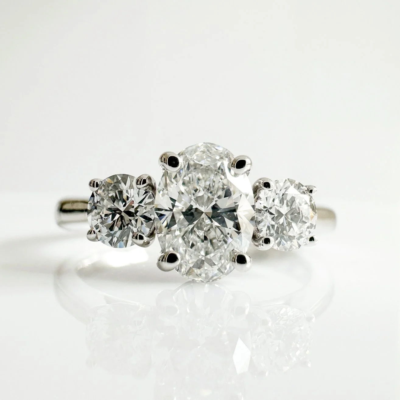 Platinum trilogy engagement ring