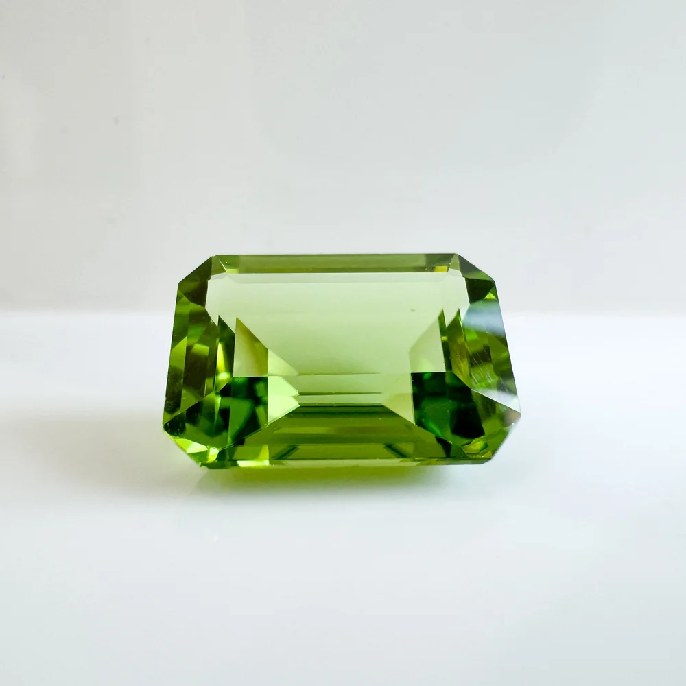 Octagonal shape peridot — Petra Jewellery
