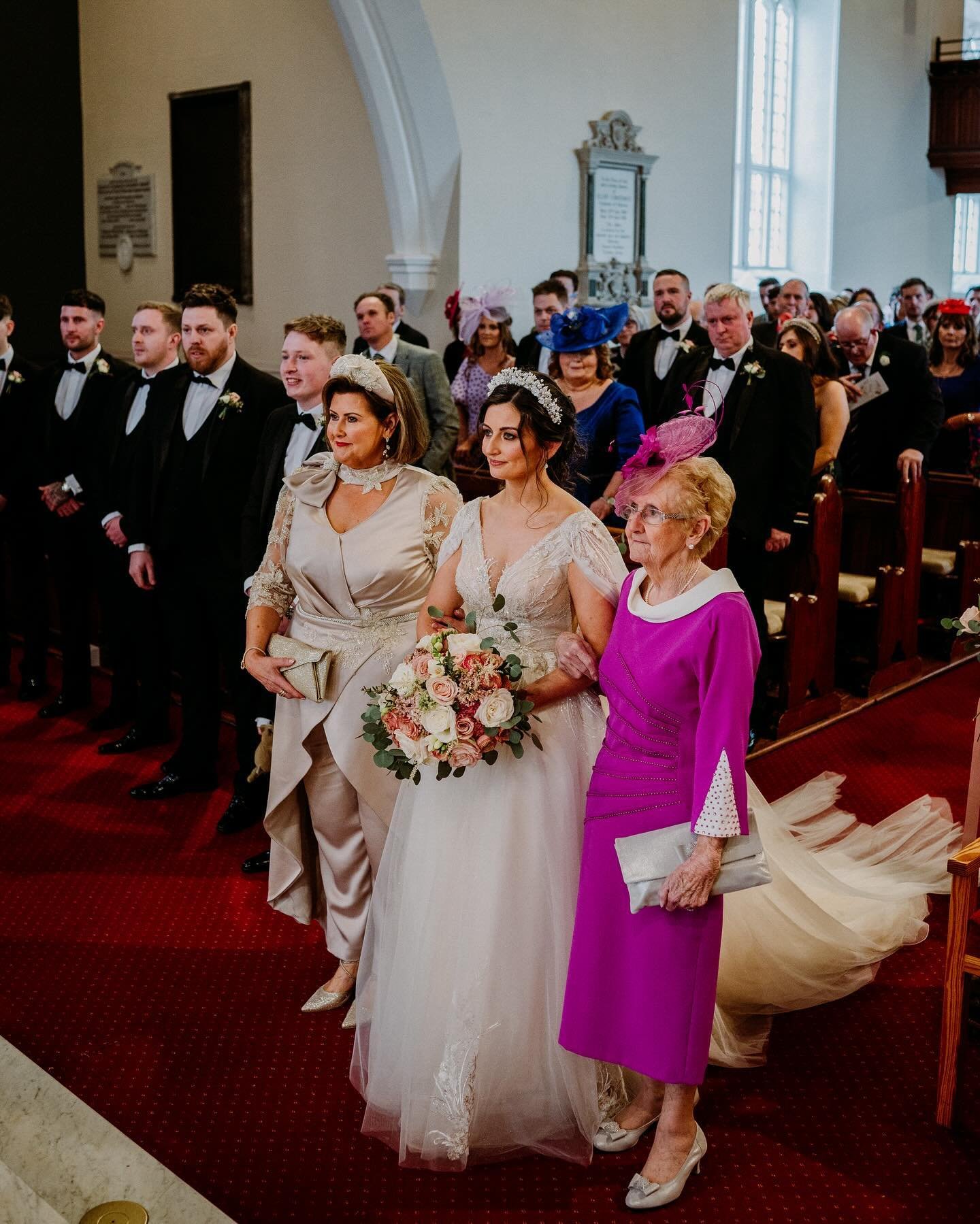 One of the most sweetest moments watching three generations walking down the aisle ❤️
Kirsty, her Mummy and Granny; the same aisle her Granny and Granda walked down 62 years ago. 
How precious.