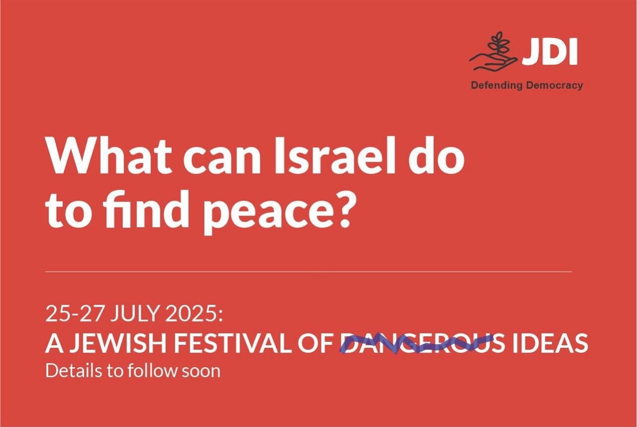 What can Israel do to find peace? A Jewish Festival of Dangerous Ideas. 25-27 July. Details to come soon.