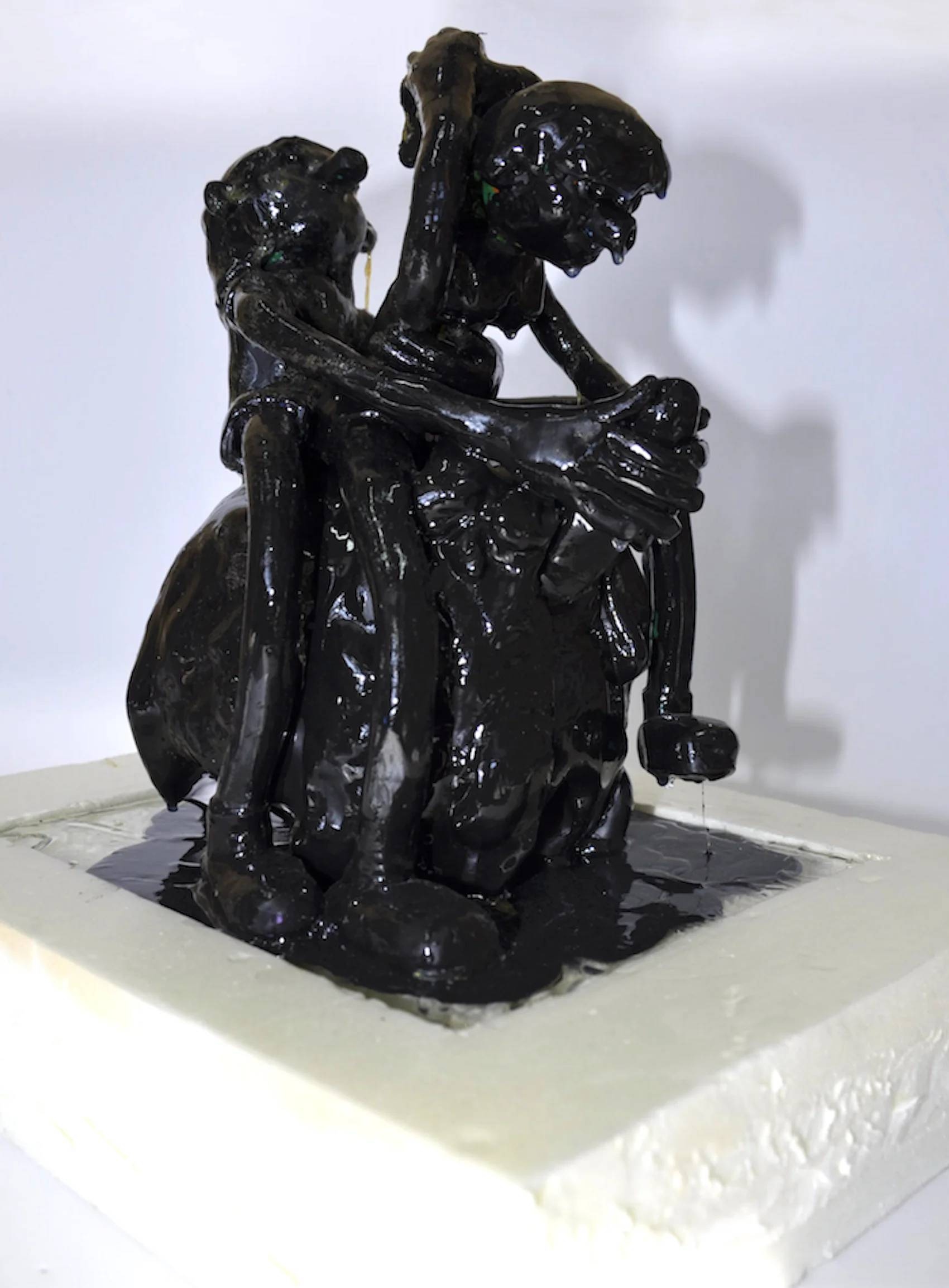 Två på häst. Clay, foam, glas, jesmonite. 2011.jpg