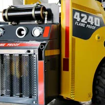 Flameproof light fittings of Gehl vehicle