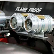 Flameproof light fittings on Manitou machine 