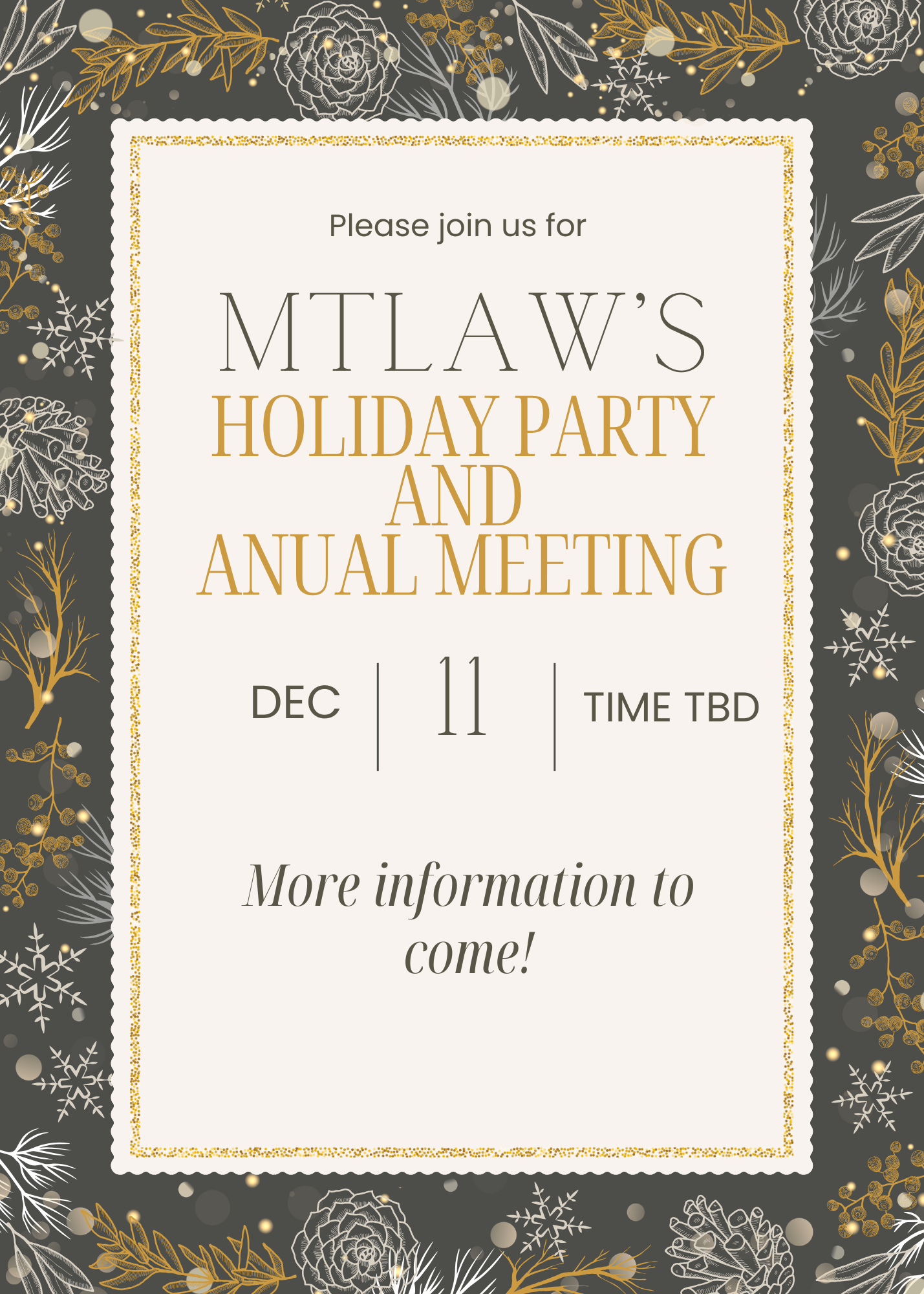 MTLAW Holiday Party &amp; Annual Meeting