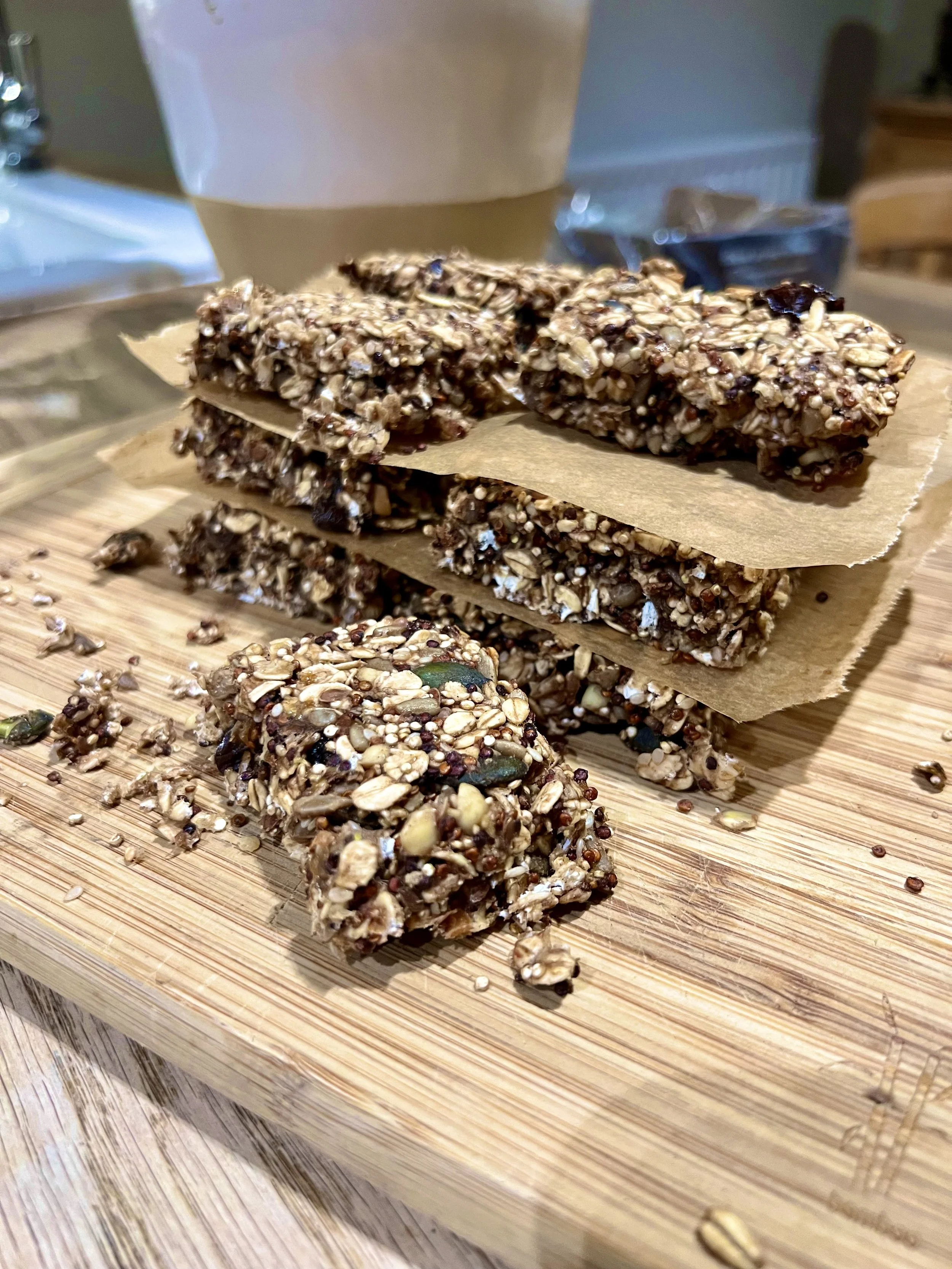Protein and prebiotic packed Oat, Quinoa and Nut bars