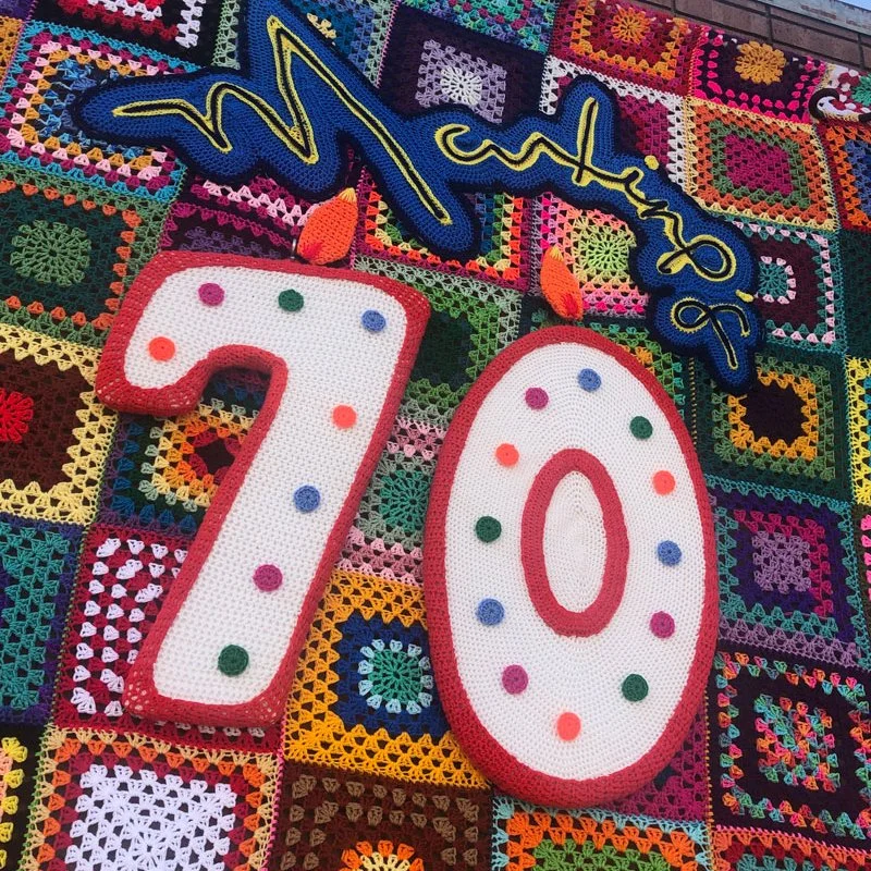 Local Artists ‘Yarn Bomb’ Maxine’s Tap Room for 70th Anniversary