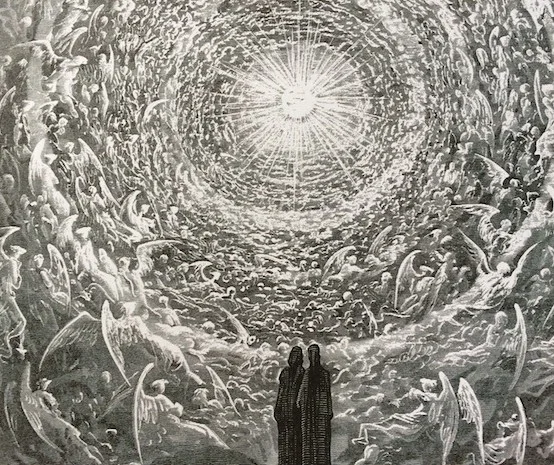 "The Empyrean," or "The Highest Heaven" by Gustave Dore, an illustration from Dante's Paradiso of Dante and Beatrice beholding the glory of God. It is easy to forget that our life is moving towards something other than death. Advent reminds us that we are destined to see the glory of God, and spurs us on to live in that hope.