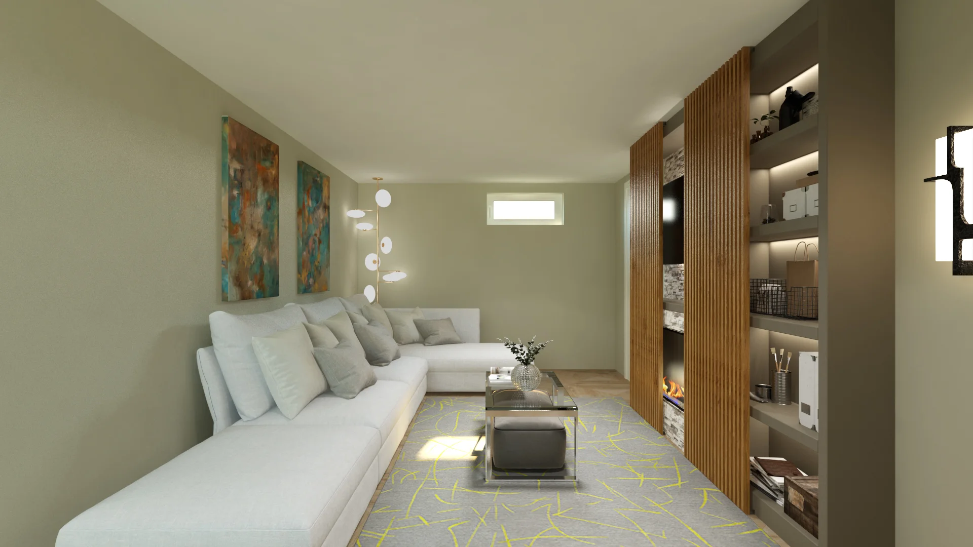 AFTER - BASEMENT (CREATING A CLUTTER FREE FAMILY ROOM)
