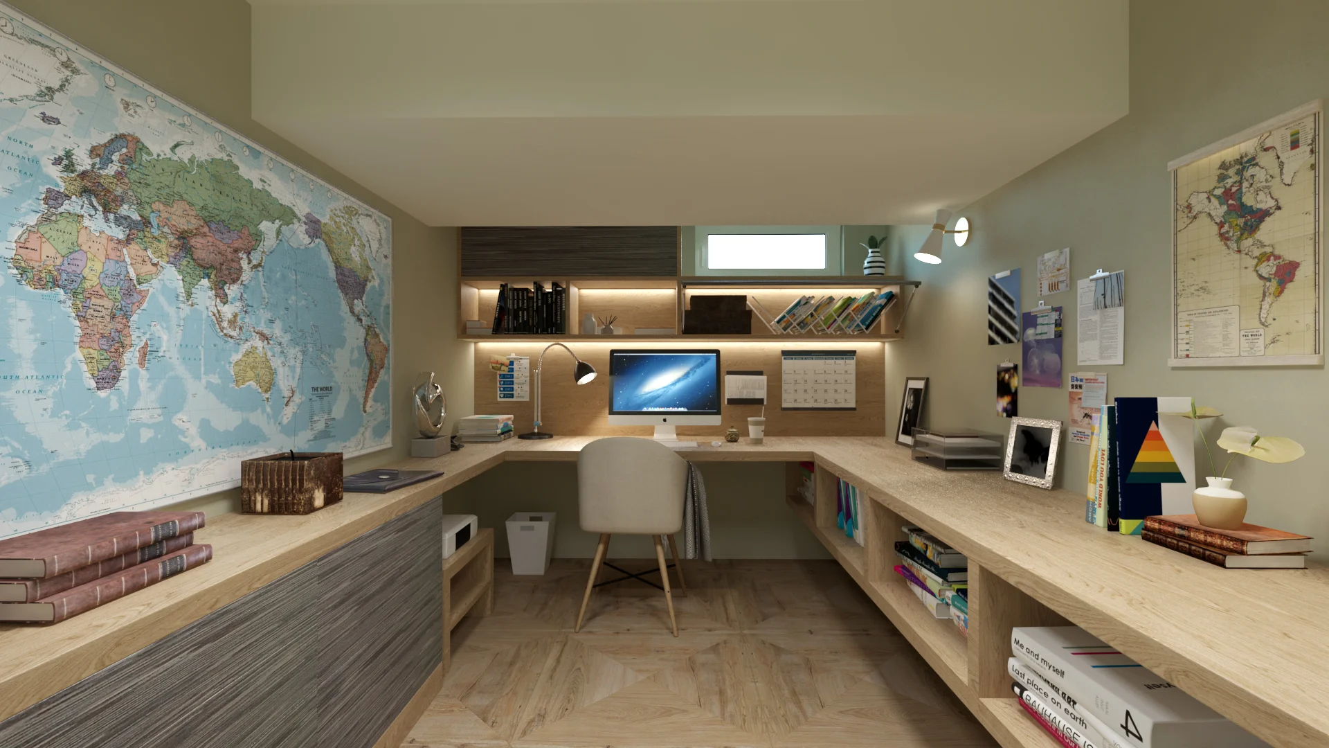 AFTER - BASEMENT (CREATING A NEW HOME OFFICE)