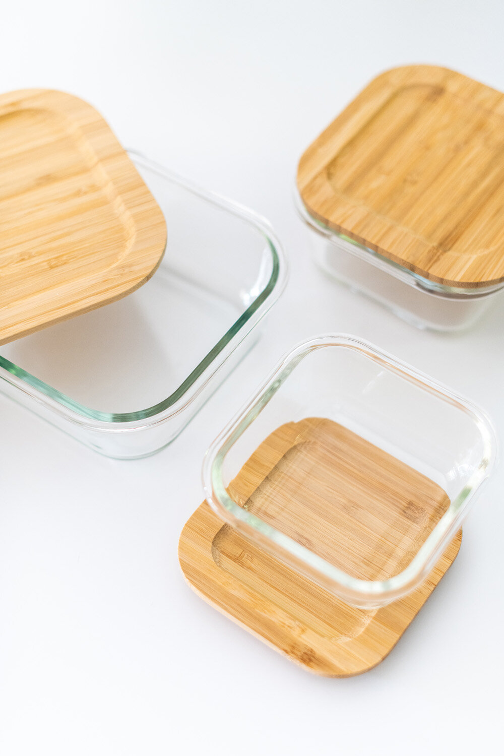 The Bundle - 9 Piece Set - Glass Storage Containers With Bamboo