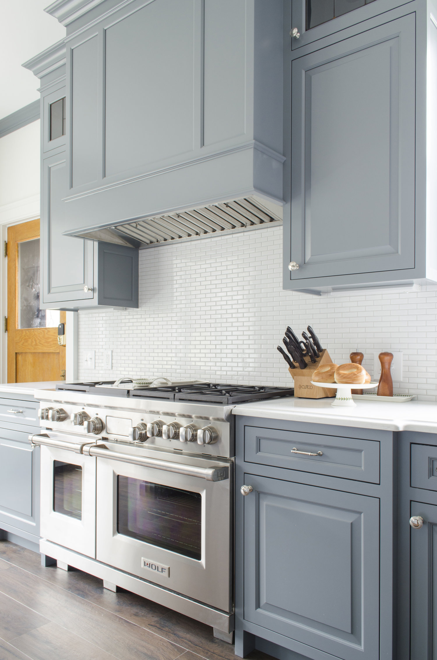 Gray Raised Panel Inset Kitchen — Hartville Cabinet