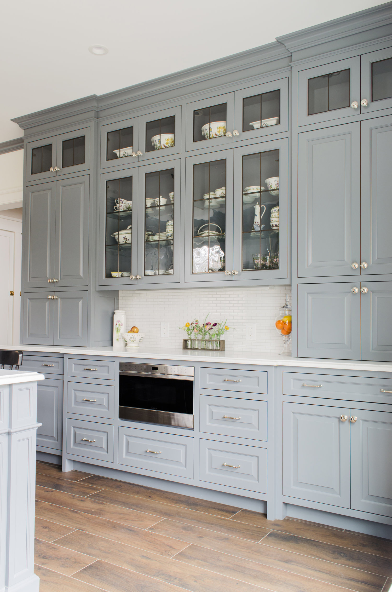 Gray Raised Panel Inset Kitchen — Hartville Cabinet