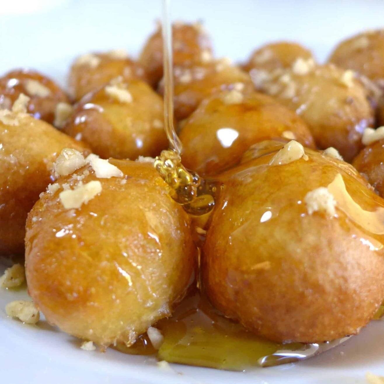 June 4, 2021 is #NationalDoughnutDay! 
Can you smell the doughnuts? I know we can smell the loukoumades. Loukoumades are Greek doughnut holes topped with honey syrup and walnuts. 
So enjoy a regular doughnut today, but on September 17-19, we are havi