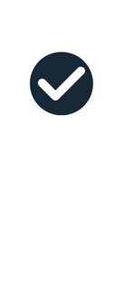 Dark blue checkmark icon indicating a completed item or verified feature.