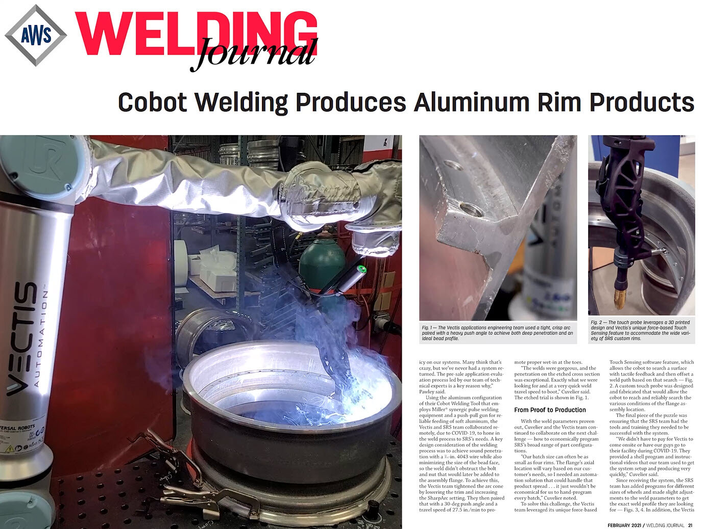 Vectis Automation Cobot Welding  in action - aluminum