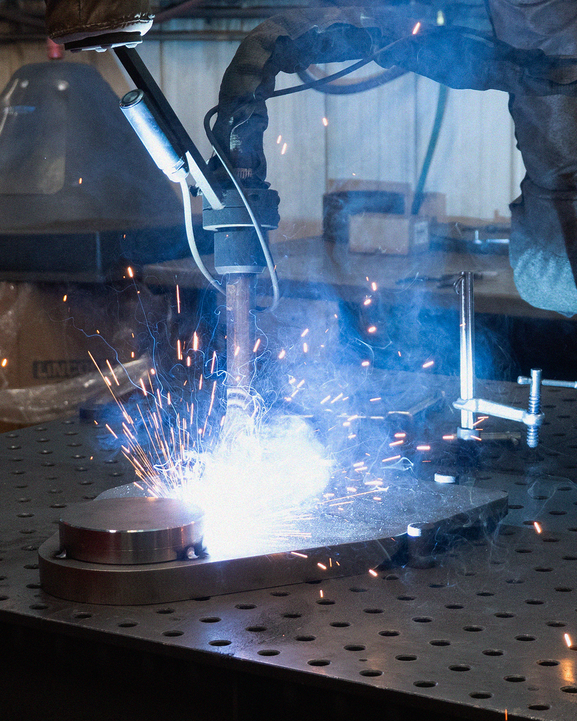 Collaborative robotic welding circular part at D&S Manufacturing
