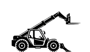 Telehandler icon representing heavy equipment manufacturing applications for Vectis tools.