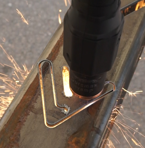 Vectis cobot plasma cutting a complex 3D shape