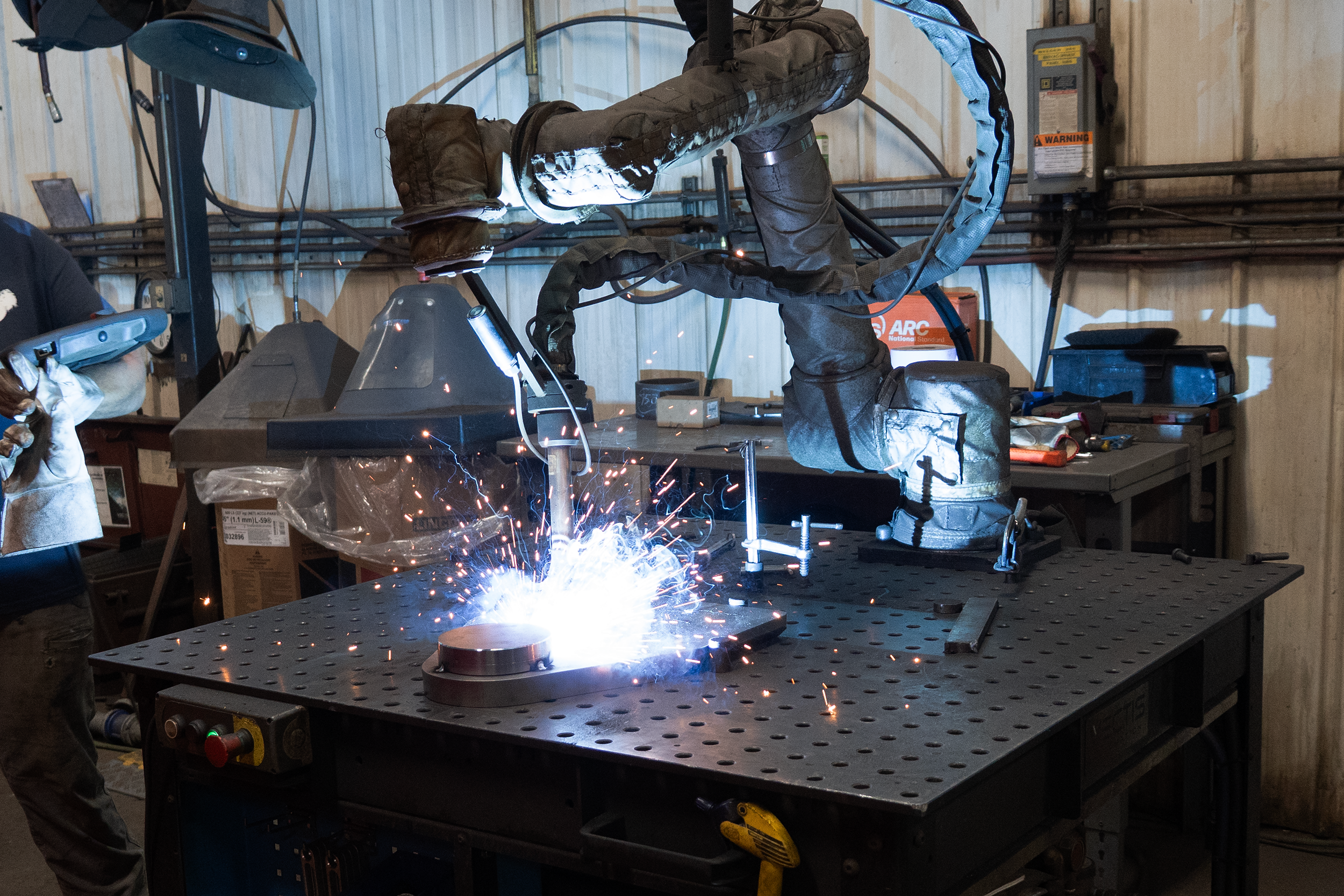 Cobot welds part at D&S Manufacturing facility