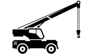 Crane icon representing heavy equipment manufacturing applications for Vectis tools.