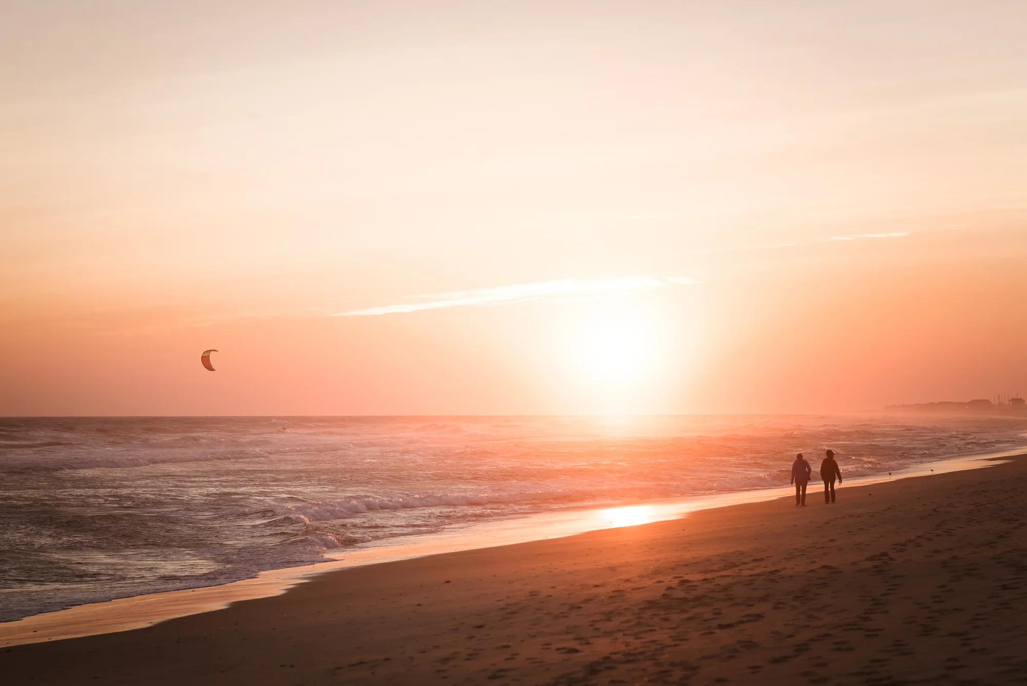 sunset, kitesurf, kiteboard, frisco, hatteras island, photography, outer banks