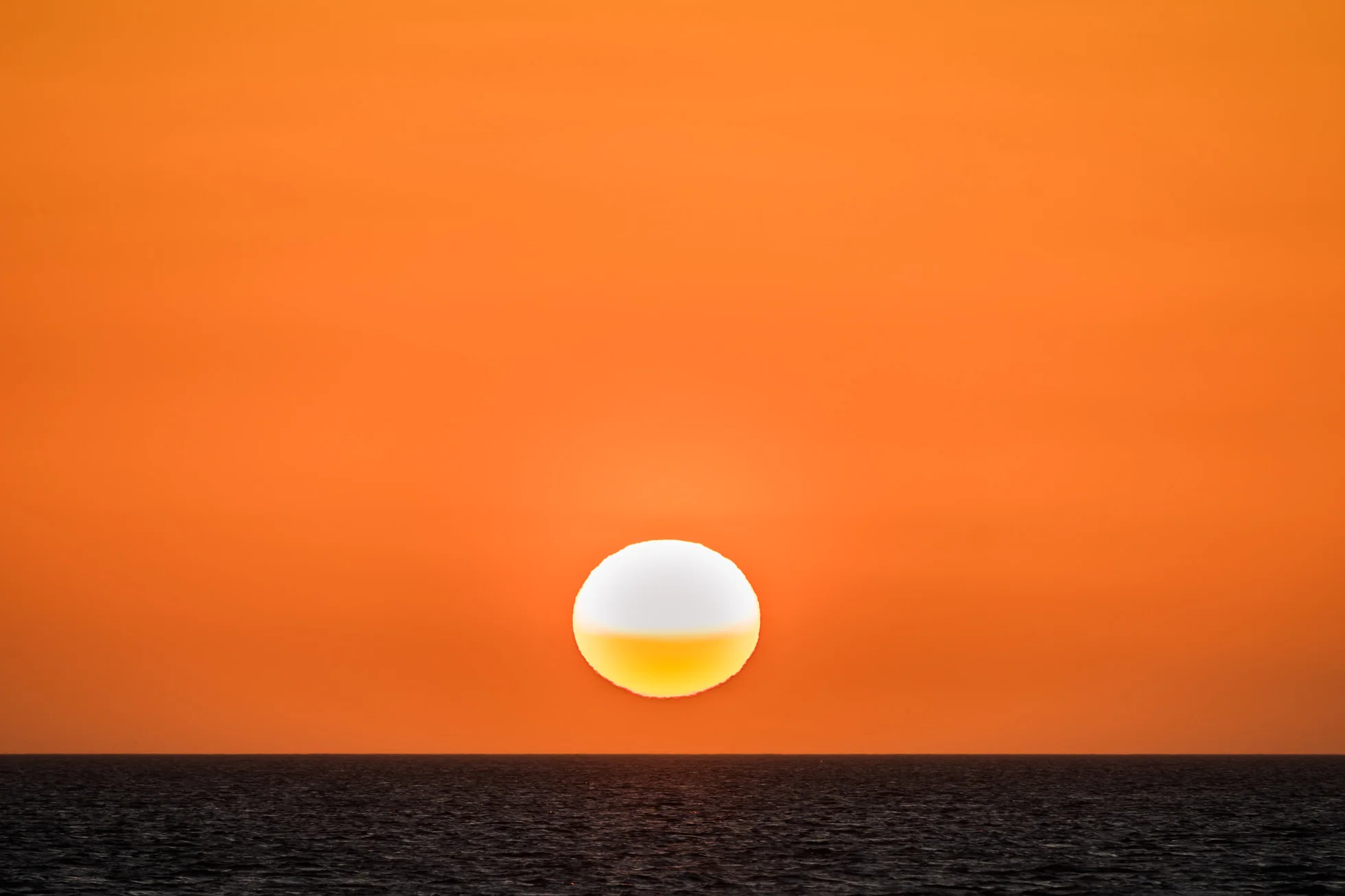 Orange sunset over Pamlico Sound buxton cape hatteras national seashore outer banks North Carolina