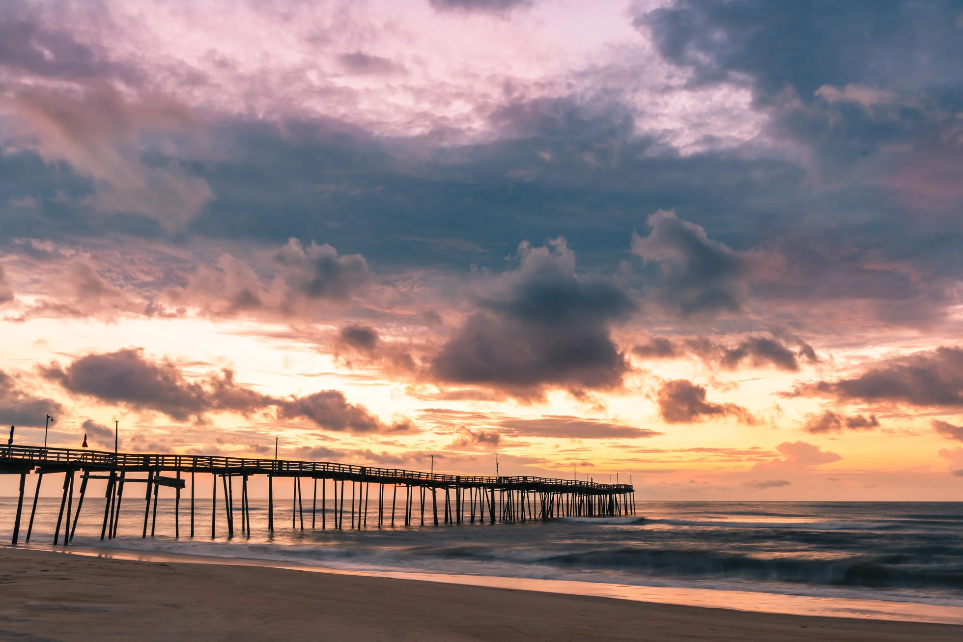 Sunrise at the avon fishing pier outer banks north carolina