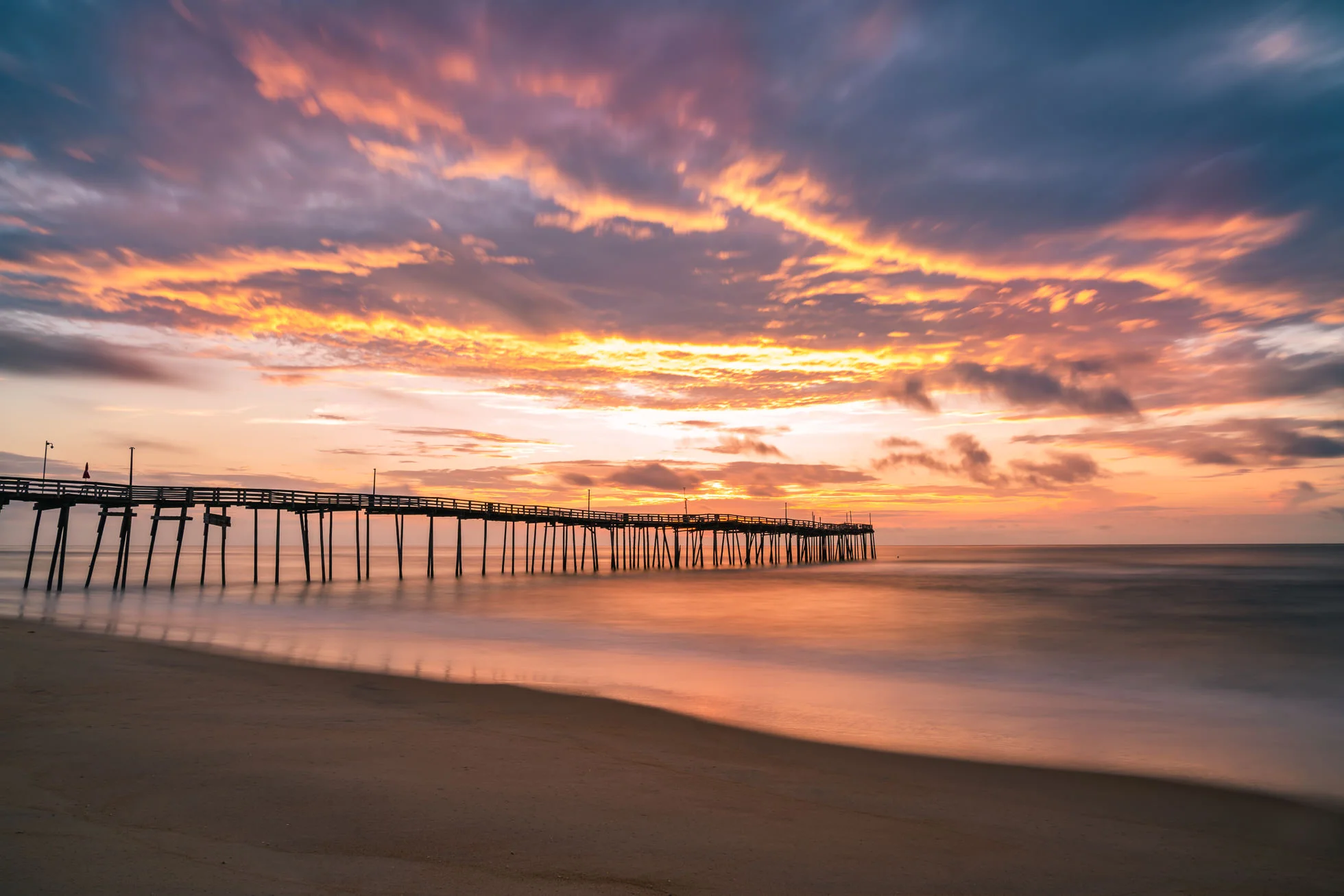 Sunrise at the avon fishing pier outer banks north carolina