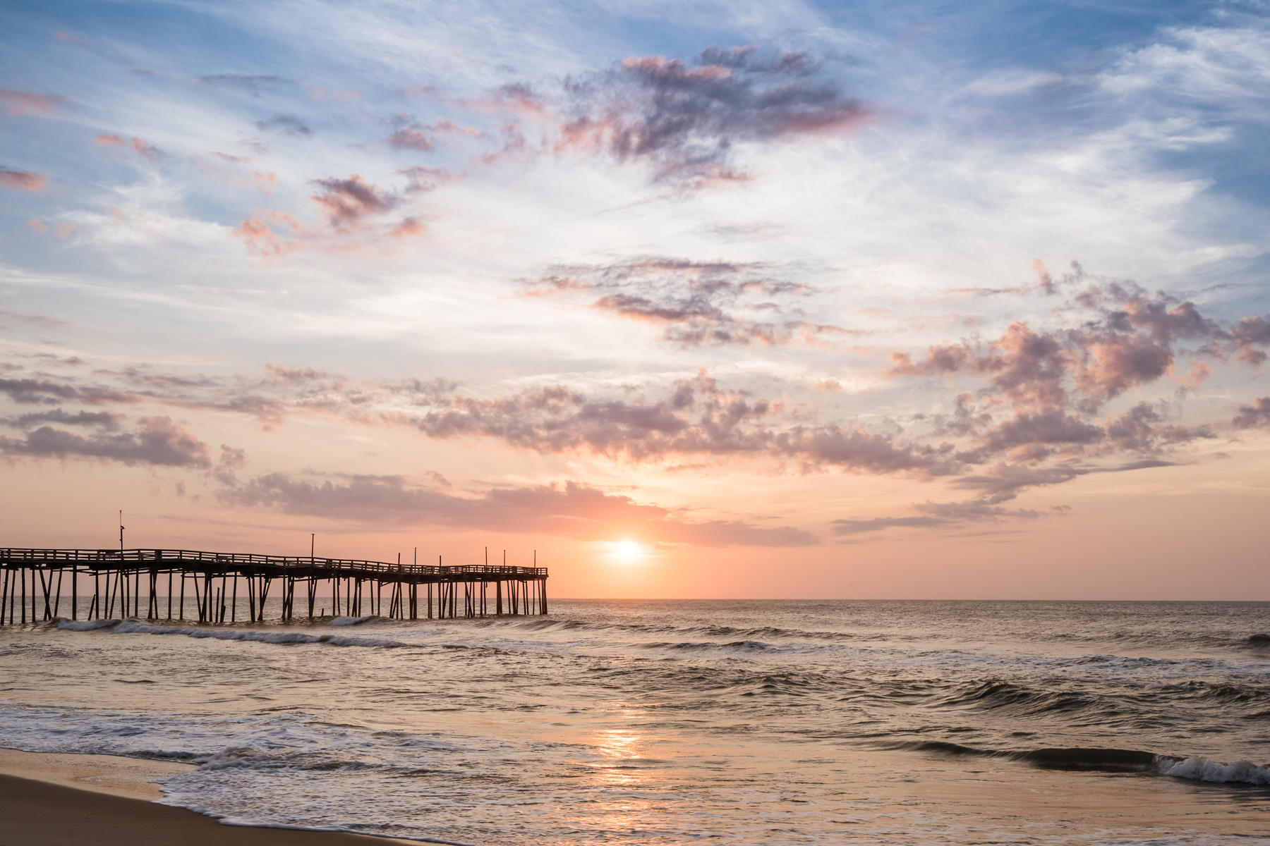 Blue and Golden Sunrise at the Avon Pier NC © Jennifer Carr Photography Virginia Beach.jpg