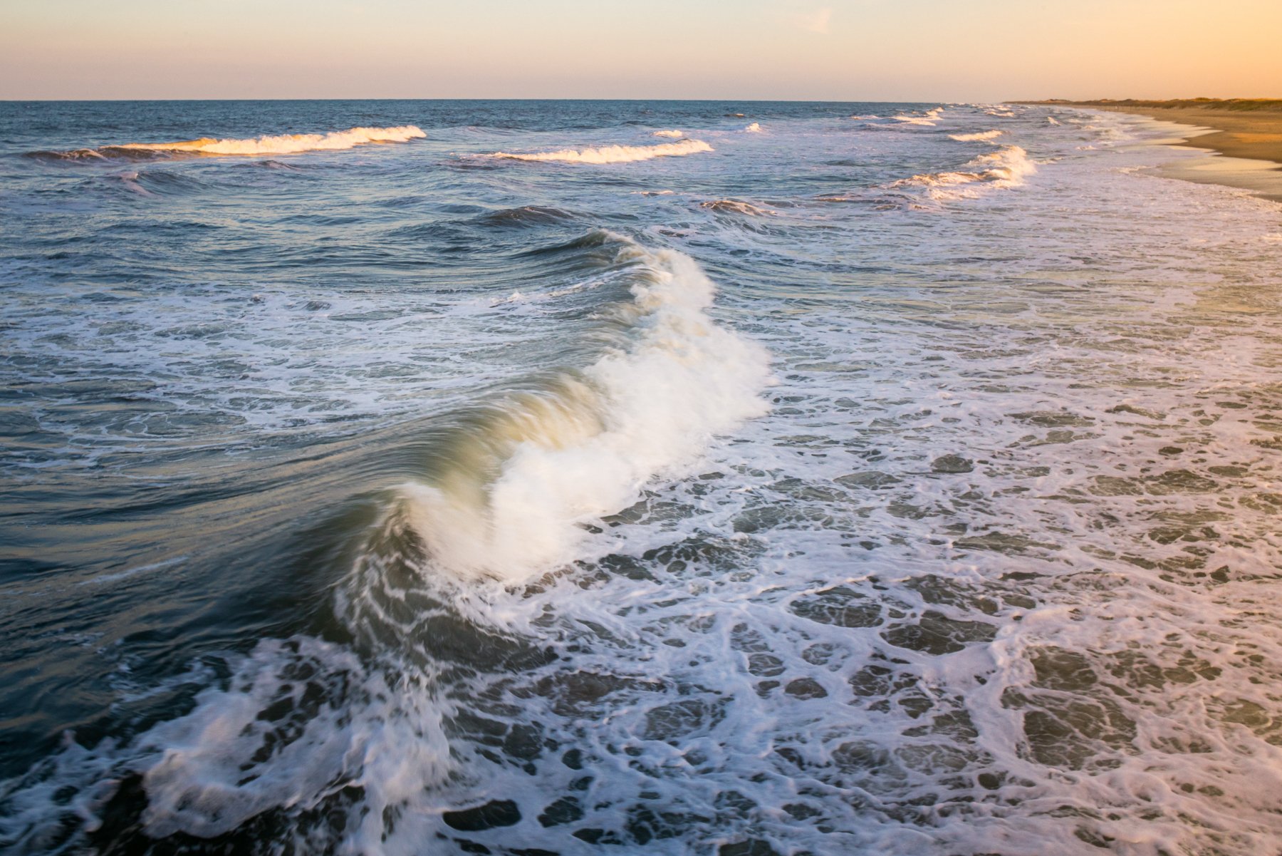 Waves at Sunset on the Little Island Pier