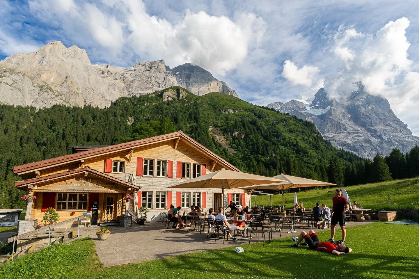 Sunny afternoons at a hut are one of the best parts of hiking in the Alps.  I love soaking in the scenery with time to truly appreciate the view and immersing in the culture so similar and yet so very different from the US. 

It rained off and on dur