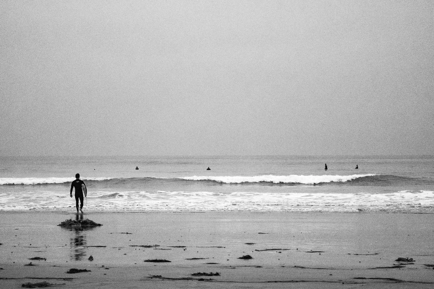 Monochrome magic in SoCal.  I really tested out the image stabilization last month on my a6700 at a pre-dawn surf session.  I embraced the high ISO and the need for a slow shutter speed, choosing to allow the motion of the surfers and waves to be sli