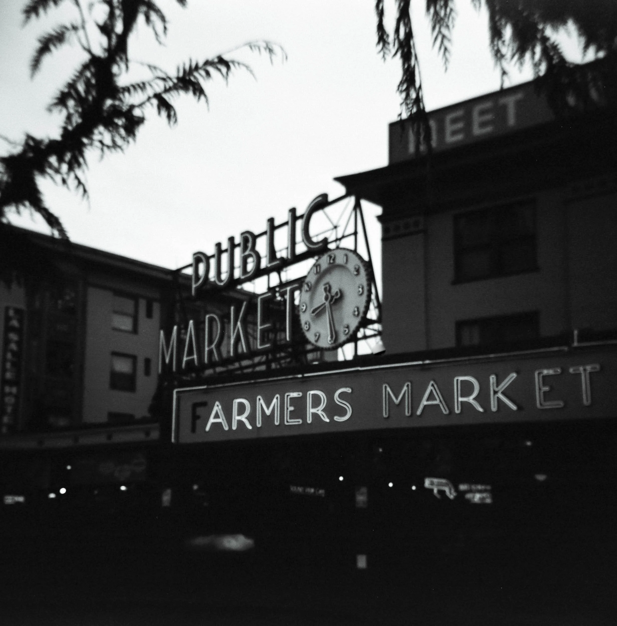 12 Months on Film: November — Dark Shadows at Pike Place Market on the Holga 120GNP