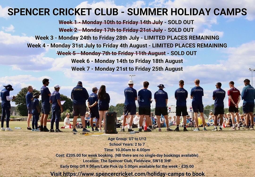 We blinked after the May half term and now it&rsquo;s just days away from the Summer Holiday courses starting! 

Posted @withregram &bull; @spencercricket Summer Holiday courses start NEXT WEEK! 😱

Weeks 1, 2 and 5 are sold out and we look forward t